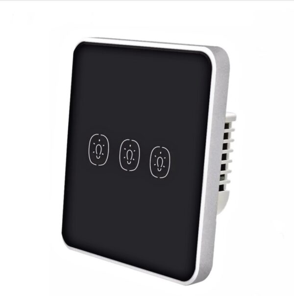 Triple-Gang Tempered Glass Switch – (Black)