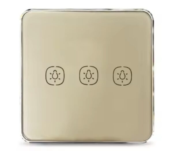 Triple-Gang Tempered Glass Switch (Gold)